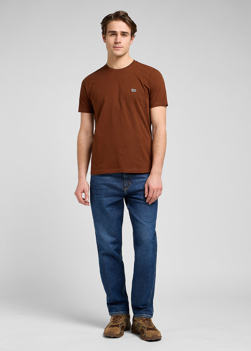 Meski T Shirt Lee Short Sleeve Logo Tee Luxe Brown - 112370498