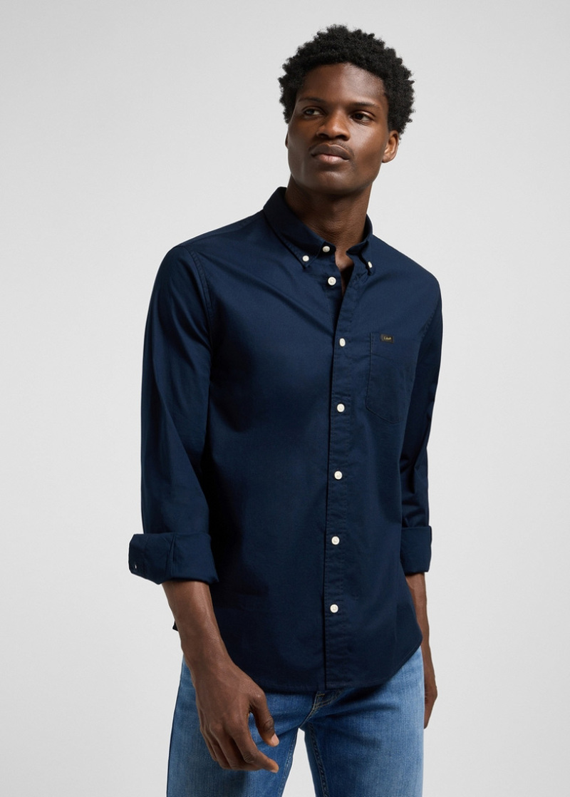 Meska Koszula Materialowe Lee Button Down Shirt Rivet Navy - 112370461