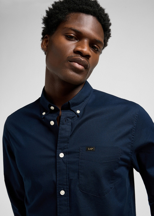 Meska Koszula Materialowe Lee Button Down Shirt Rivet Navy - 112370461