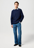 Meski Sweter Wrangler Cable Knit Sweater Denim Heather - 112371654