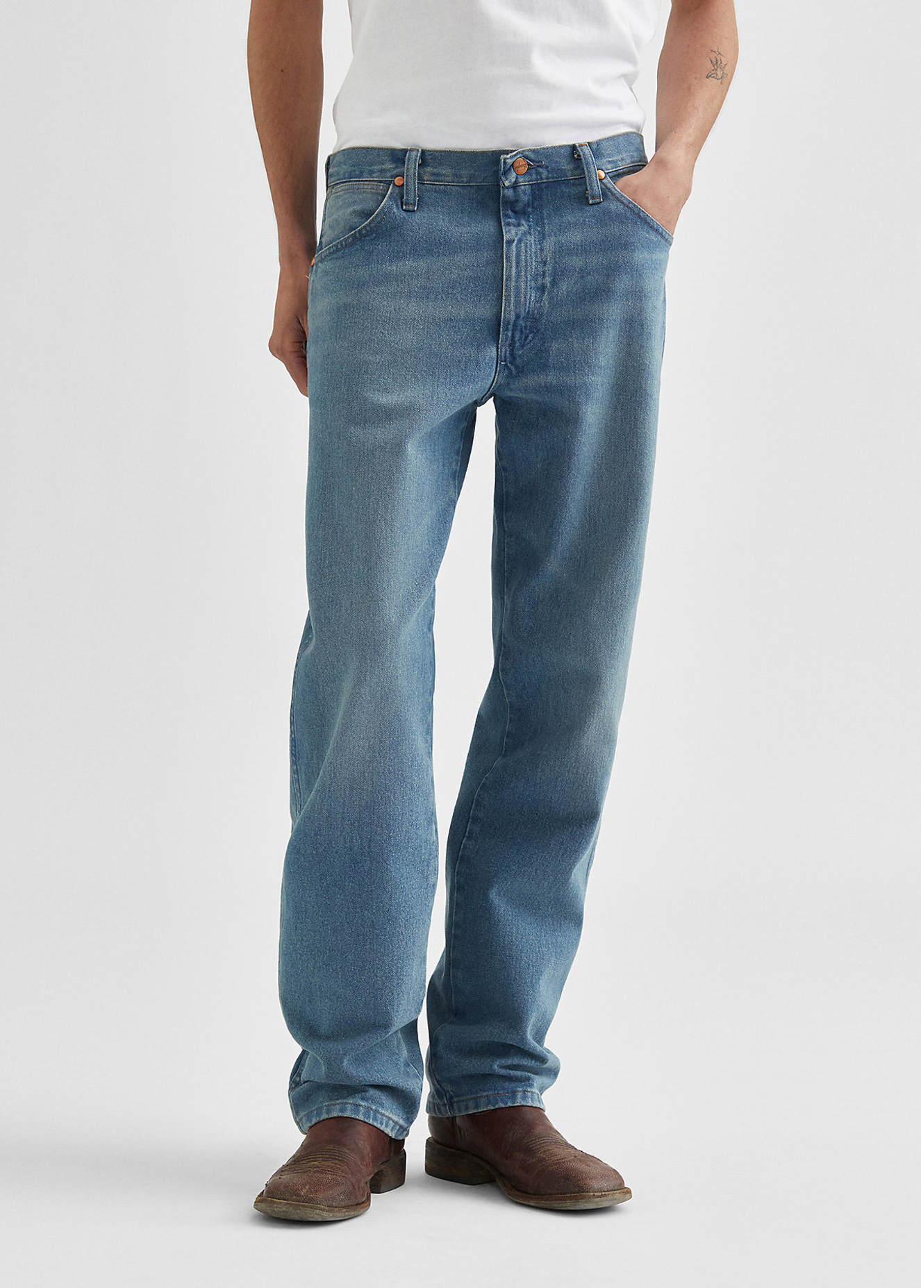 Meskie Spodnie Dzinsowe Wrangler 13mwz Cowboy Cut Iron Forge - 112371512