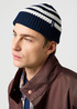 Czapka Zimowa Wrangler Striped Beanie Dark Navy - 112372408