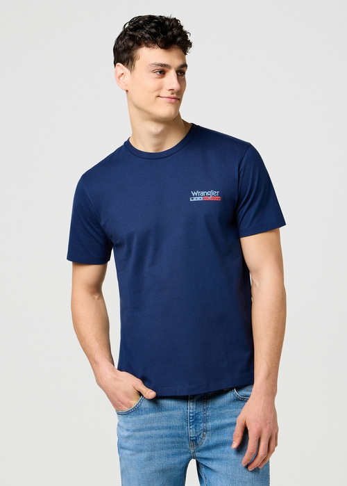 Mski T Shirt Wrangler Small Americana Tee Navy - 112371410