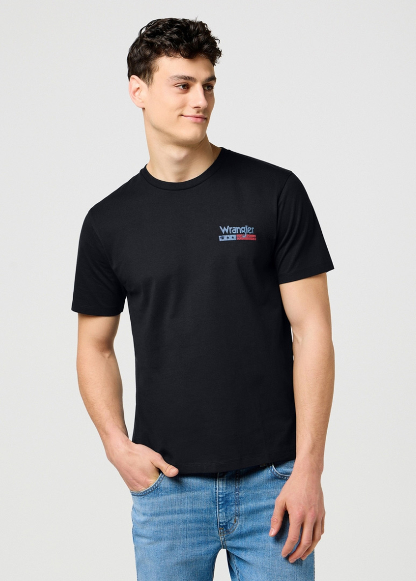 Meski T Shirt Wrangler Small Americana Tee Black - 112371411