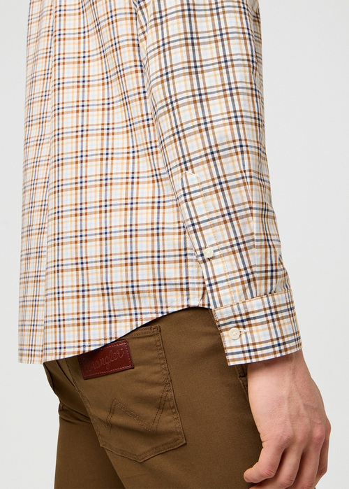 Meska Koszula Materialowe Wrangler One Pocket Shirt White Check - 112371402