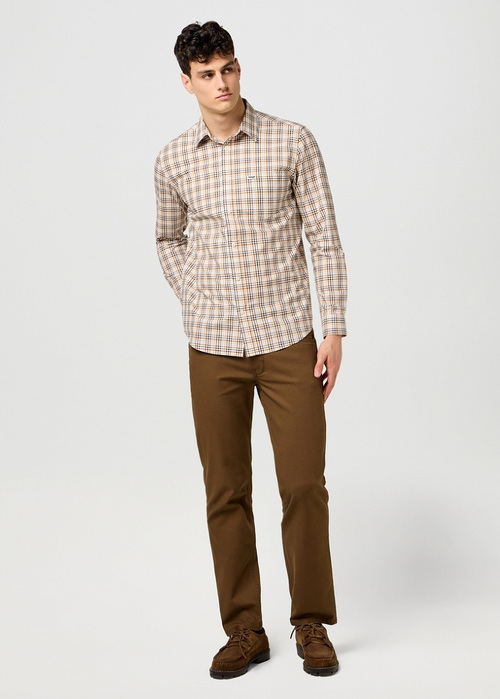 Meska Koszula Materialowe Wrangler One Pocket Shirt White Check - 112371402