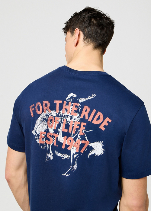 Meski T Shirt Wrangler Graphic Tee Black Iris - 112371418