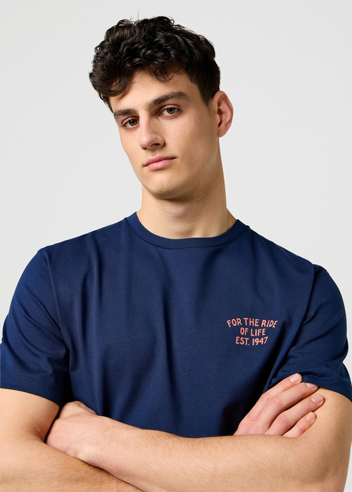 Meski T Shirt Wrangler Graphic Tee Black Iris - 112371418