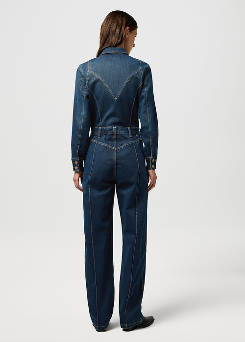 Damskie Spodnie Dzinsowe Wrangler Western Coverall Jumpsuit Rustic Rinse - 112371042