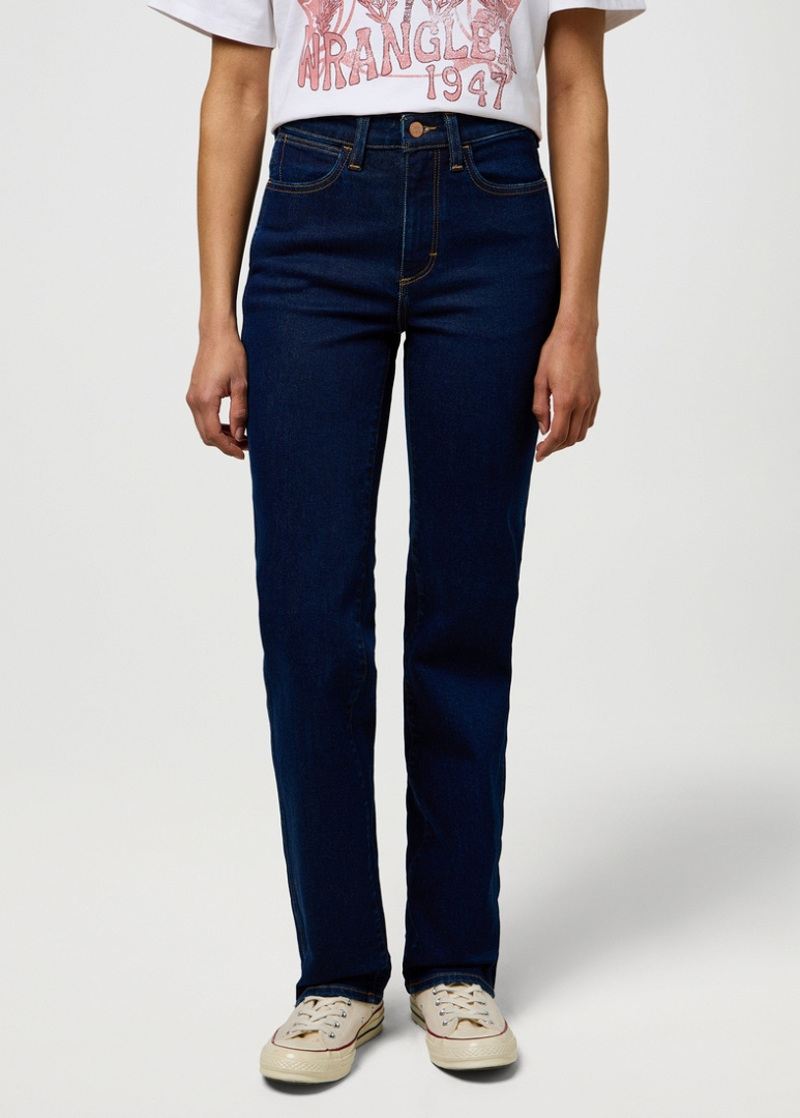 Damskie Spodnie Dzinsowe Wrangler Straight Cossmit Corral - 112371365