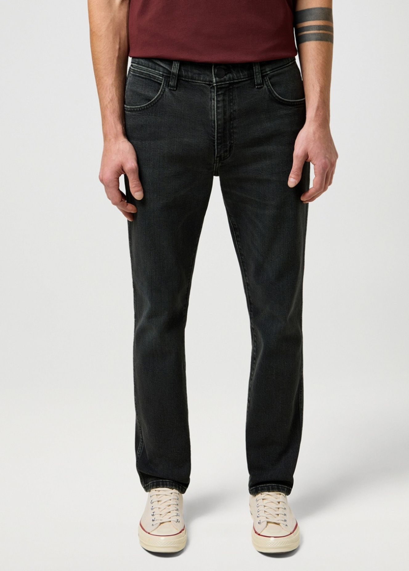 Meskie Spodnie Dzinsowe Wrangler Larston Ash - 112373031