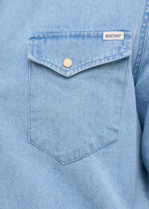 Meska Koszula Dzinsowe Mustang Duver Denim Blue - 1016950-5000-200