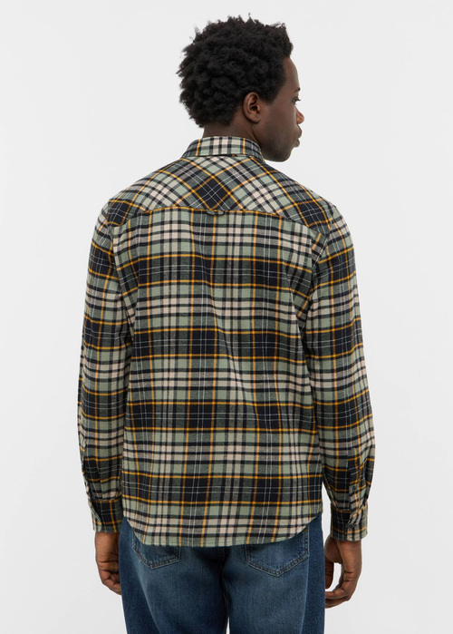 Meska Koszula Materialowe Mustang Eastbridge Brushed Twill Big Check Green - 1016954-12782