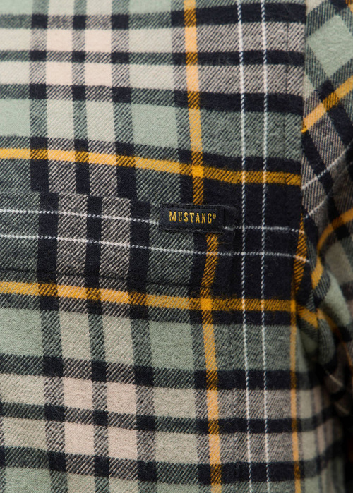 Meska Koszula Materialowe Mustang Eastbridge Brushed Twill Big Check Green - 1016954-12782