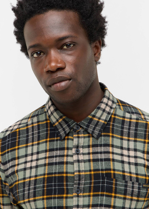 Meska Koszula Materialowe Mustang Eastbridge Brushed Twill Big Check Green - 1016954-12782