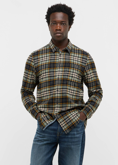 Meska Koszula Materialowe Mustang Eastbridge Brushed Twill Big Check Green - 1016954-12782