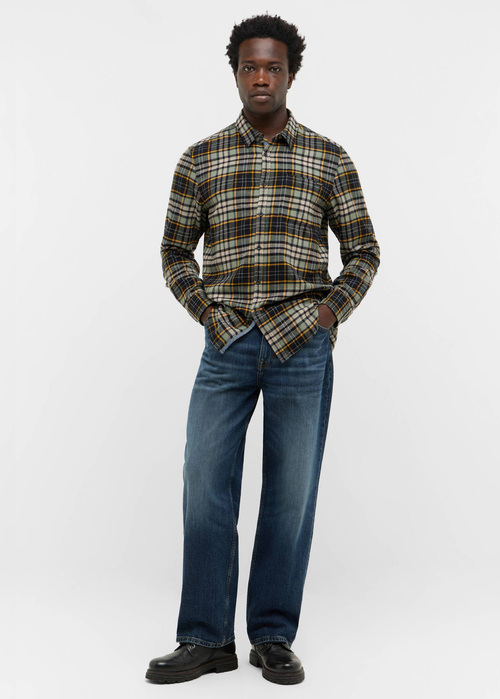 Meska Koszula Materialowe Mustang Eastbridge Brushed Twill Big Check Green - 1016954-12782