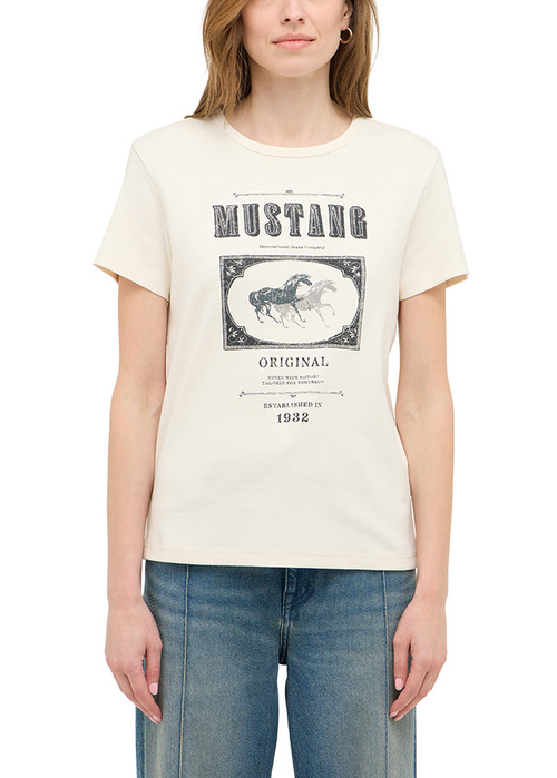 Damski T Shirt Mustang Rosewood Whisper White - 1016758-2013