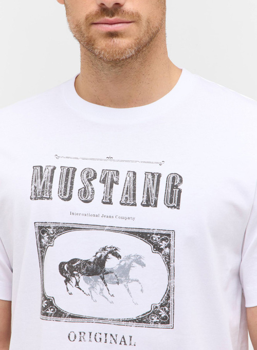 Meski T Shirt Mustang Akron Bright White - 1016864-2007