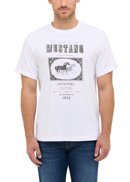 Meski T Shirt Mustang Akron Bright White - 1016864-2007