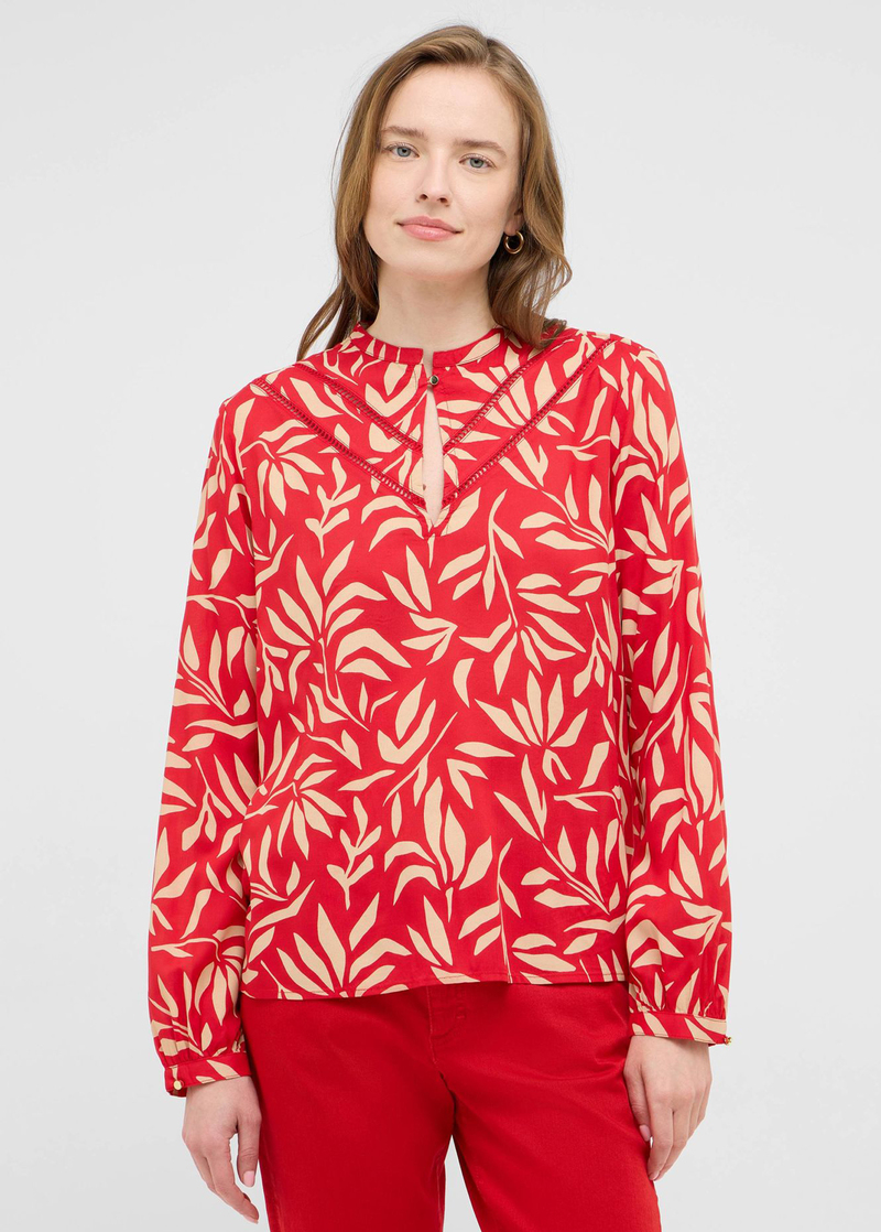 Damska Koszula Materiaowa Mustang Elsberry Heritage Leaves Red - 1016727-12774