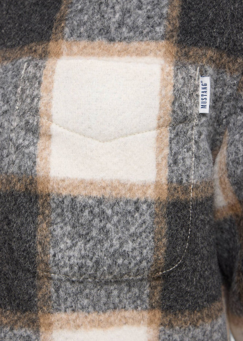 Meska Koszula Materialowe Mustang Philo Big Check Anthracite - 1016893-12778