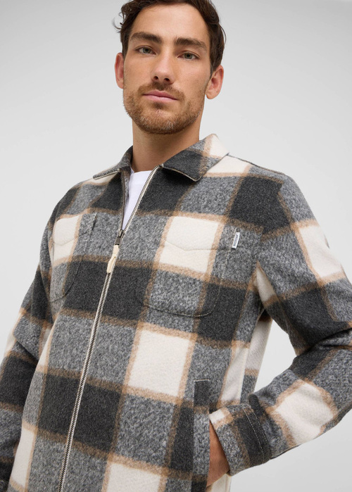 Meska Koszula Materialowe Mustang Philo Big Check Anthracite - 1016893-12778