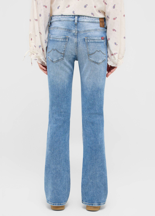 Damskie Spodnie Dzinsowe Mustang Shelby Slim Boot Denim Blue - 1016918-5000-585