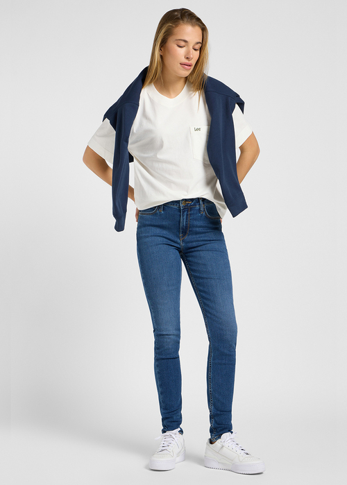 Damski T Shirt Lee Short Sleeve Tee Ecru - 112371882