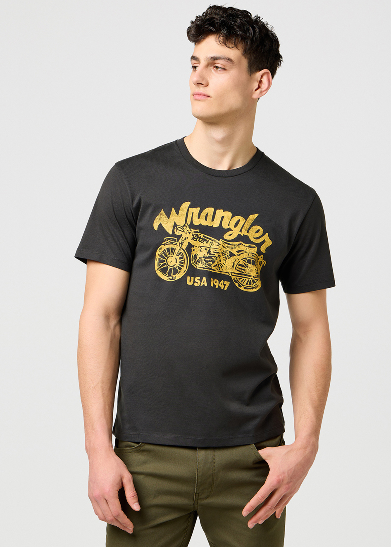 Meski T Shirt Wrangler Americana Tee Black - 112371412