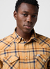 Meska Koszula Materialowe Wrangler Western Shirt Brown Blue Check - 112372456