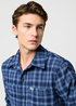 Meska Koszula Materialowe Wrangler Overshirt Dark Blue Check - 112371407