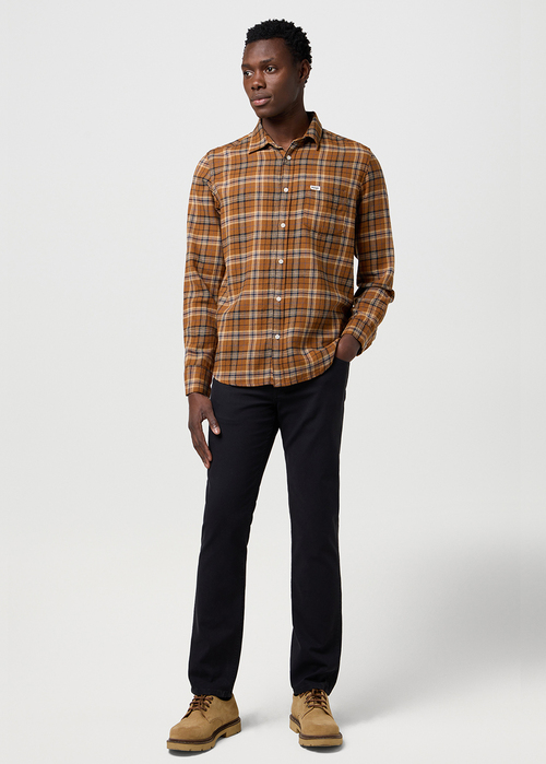 Meskie Spodnie Materialowe Wrangler Greensboro Non Denim Caviar - 112371387