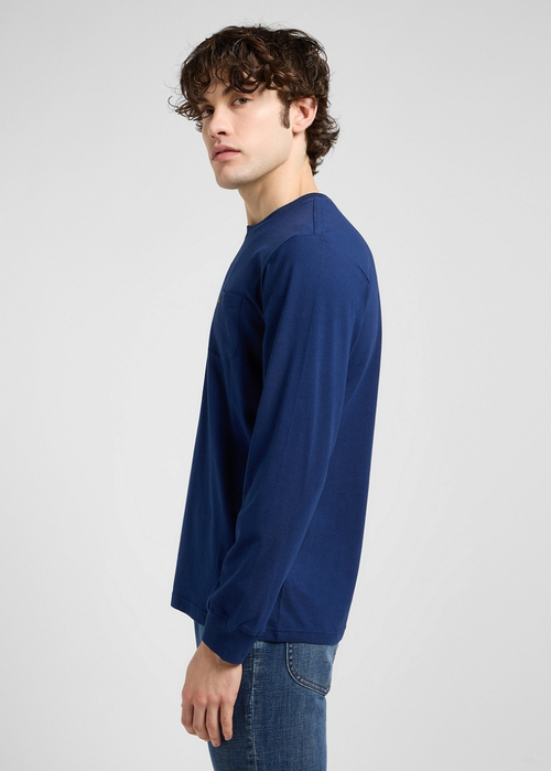 Meska Koszulka Z Dlugim Rekawem Lee Long Sleeve Pocket Tee True Navy - 112370435