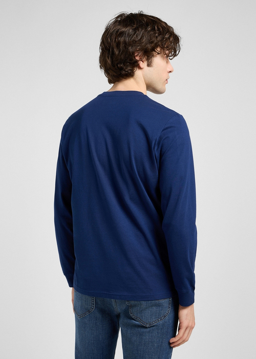 Meska Koszulka Z Dlugim Rekawem Lee Long Sleeve Pocket Tee True Navy - 112370435