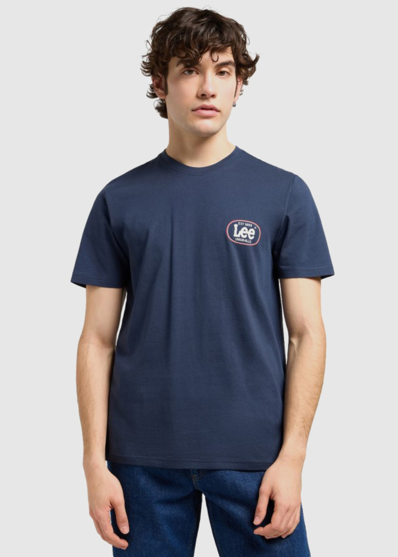 Meski T Shirt Lee Regular Small Logo Tee Mood Indigo - 112370439