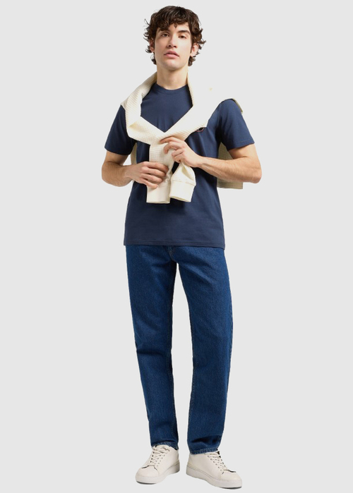 Meski T Shirt Lee Regular Small Logo Tee Mood Indigo - 112370439