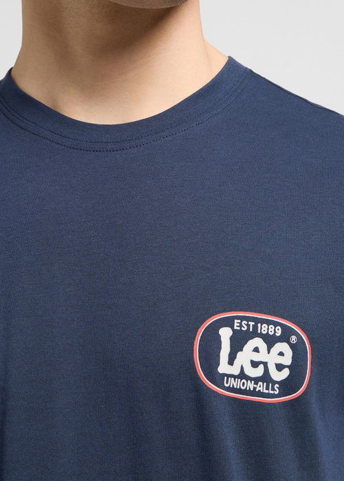 Meski T Shirt Lee Regular Small Logo Tee Mood Indigo - 112370439