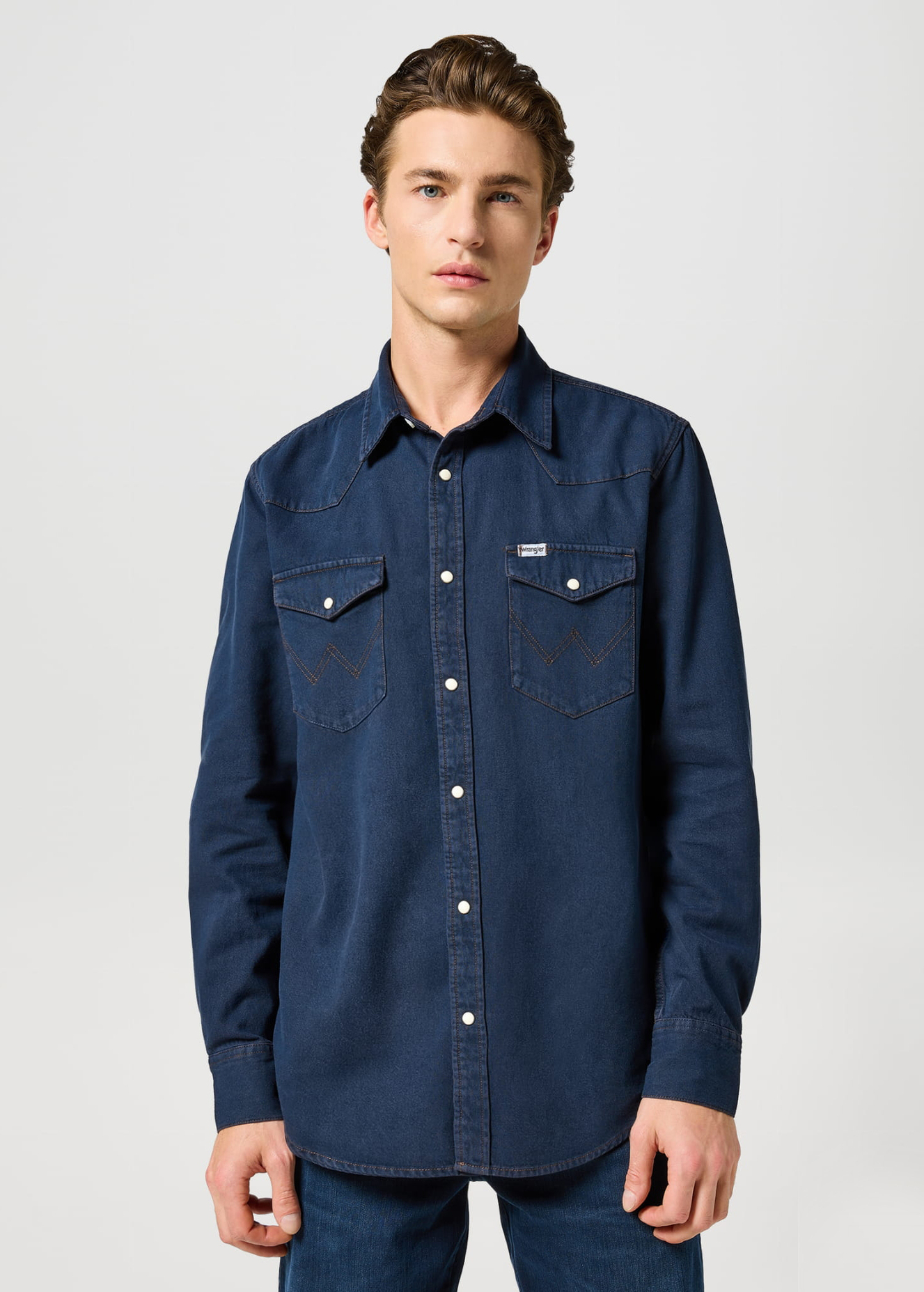 Meska Koszula Dzinsowe Wrangler Western Shirt Midnight Rodeo - 112357193