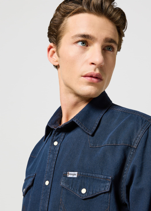 Meska Koszula Dzinsowe Wrangler Western Shirt Midnight Rodeo - 112357193