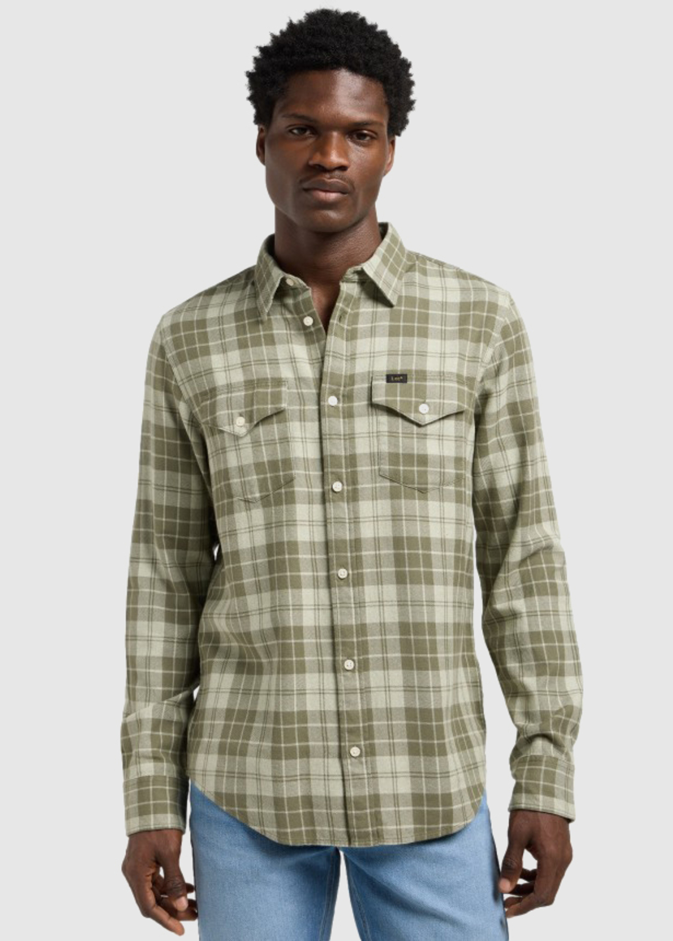 Meska Koszula Materialowe Lee Regular Shirt Mercantile Plaid Check - 112370577
