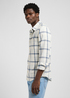Meska Koszula Materialowe Lee Leesure Shirt Ecru Indigo Plain Check - 112370459