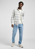 Meska Koszula Materialowe Lee Leesure Shirt Ecru Indigo Plain Check - 112370459
