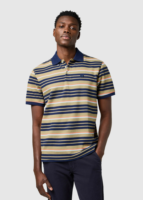 Wrangler Stripe Polo Shirt - Aloe 112371510