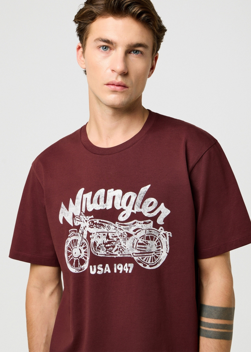 Meski T Shirt Wrangler Americana Tee Decadent Chocolate - 112371413