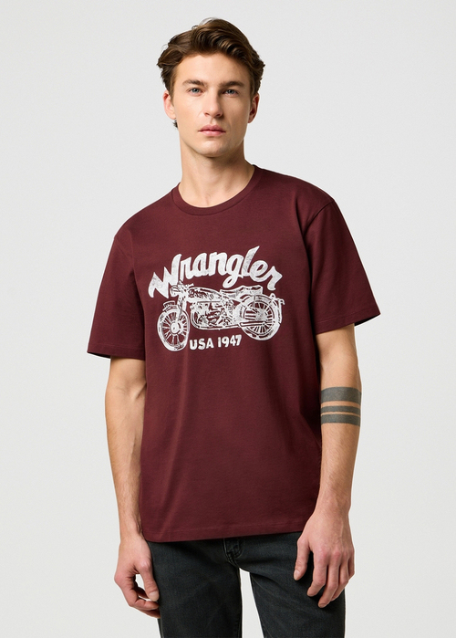 Meski T Shirt Wrangler Americana Tee Decadent Chocolate - 112371413