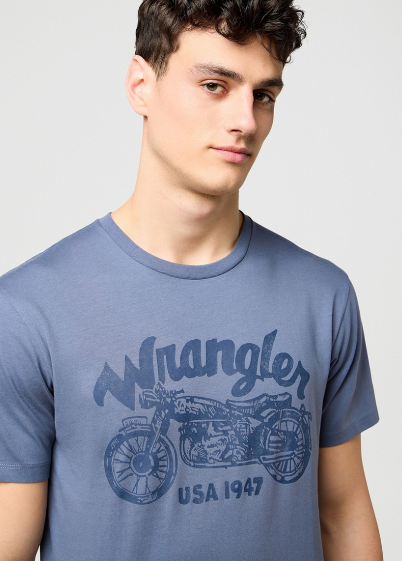 Meski T Shirt Wrangler Americana Tee Grisaille - 112371414