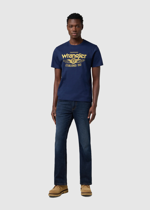 Meski T Shirt Wrangler Americana Tee Navy 11237 - 112371415