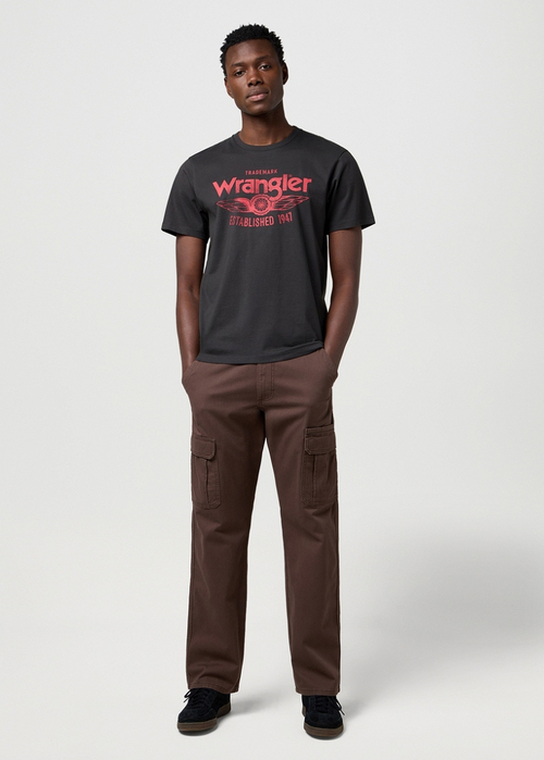 Mski T Shirt Wrangler Americana Tee Faded Black 11237 - 112371416