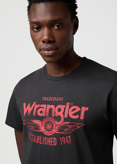 Meski T Shirt Wrangler Americana Tee Faded Black 11237 - 112371416